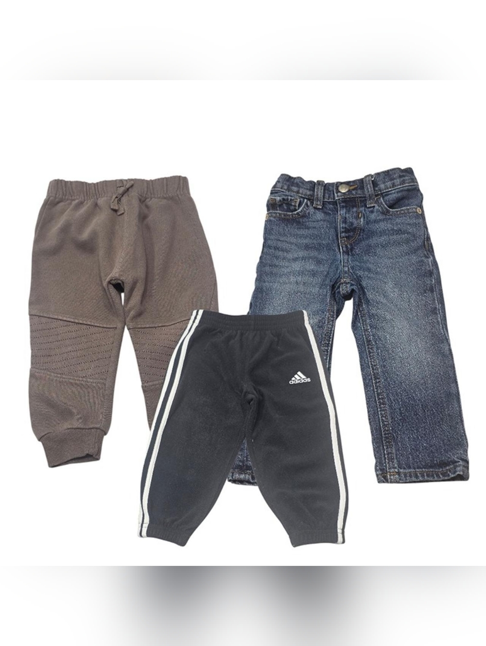 ​3-Pack Toddler Boy Pants Jeans Joggers Adidas Sweatpants 18M